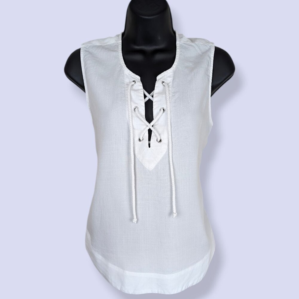 Cloth & Stone Sleeveless Lace Up Top